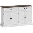 Buffet classique FANDO blanc et aspect bois noyer