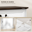 Buffet classique FANDO blanc et aspect bois noyer