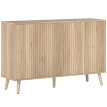 Buffet design 4 portes effet cannelé GONDOMAR effet bois clair naturel