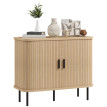 Buffet scandinave à portes coulissantes GARDA aspect bois clair et noir