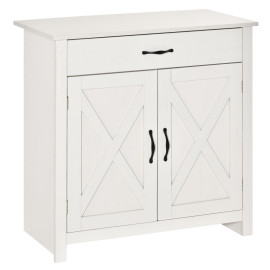 Buffet rural chic avec tiroir et placard LAGAO aspect bois blanc