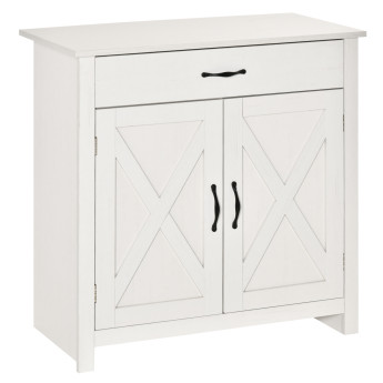 Buffet rural chic avec tiroir et placard LAGAO aspect bois blanc