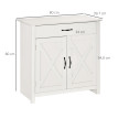 Buffet rural chic avec tiroir et placard LAGAO aspect bois blanc