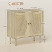 Buffet design cannage 2 portes LAMEBO aspect bois naturel