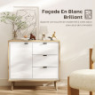 Buffet design nordique LEIRA blanc laqué et bois clair