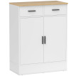 Buffet 2 portes LOURES blanc et aspect bois clair