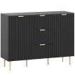 Buffet design cannelé avec tiroirs MACEDO noir