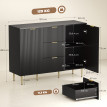 Buffet design cannelé avec tiroirs MACEDO noir