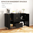 Buffet design cannelé avec tiroirs MACEDO noir