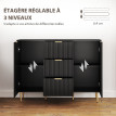Buffet design cannelé avec tiroirs MACEDO noir