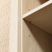 Buffet bohème 3 portes avec cannage THATOS aspect bois clair