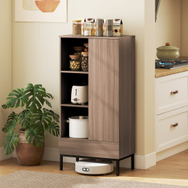 Buffet haut avec niches MIRANDELA gris effet bois