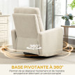 Fauteuil relax avec repose-pieds TARSAQ beige