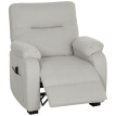 200 Fauteuil avec port USB et repose-pieds INAAR velours blanc cassé