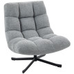Fauteuil lounge pivotant NUUK lin gris foncé