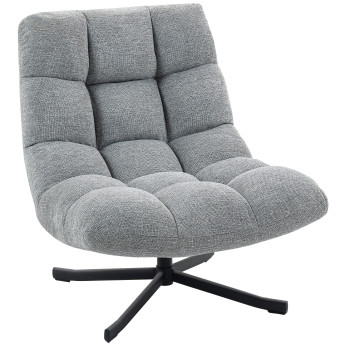 Fauteuil lounge pivotant NUUK lin gris foncé