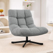 Fauteuil lounge pivotant NUUK lin gris foncé