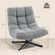 Fauteuil lounge pivotant NUUK lin gris foncé