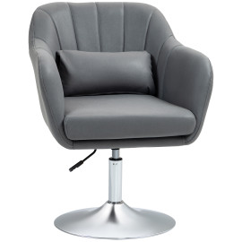 Fauteuil lounge pivotant avec coussin SISIMIUT lin gris foncé
