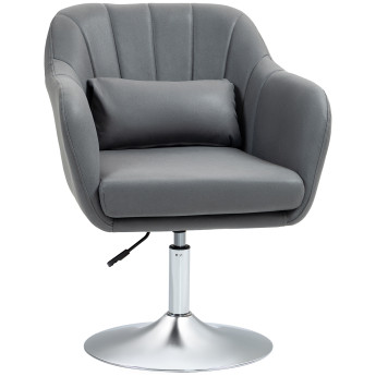 Fauteuil lounge pivotant avec coussin SISIMIUT lin gris foncé