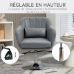 Fauteuil lounge pivotant avec coussin SISIMIUT lin gris foncé