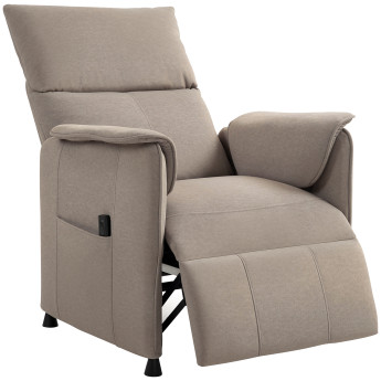 Fauteuil relax électrique FISKER velours marron