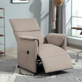 Fauteuil relax électrique FISKER velours marron