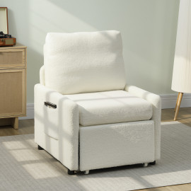 Fauteuil convertible THULE en bouclette crème