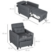 Fauteuil convertible 3-en-1 IKERA gris