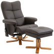 Fauteuil de massage inclinable IRUK chocolat et bois&nbsp;