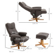 Fauteuil de massage inclinable IRUK chocolat et bois&nbsp;