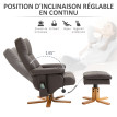 Fauteuil de massage inclinable IRUK chocolat et bois&nbsp;