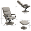 Fauteuil relax pivotant KANGAA gris
