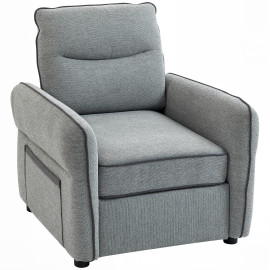 Fauteuil moderne AASIAAT aspect velours gris