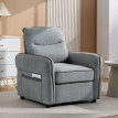 Fauteuil moderne AASIAAT aspect velours gris