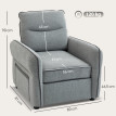Fauteuil moderne AASIAAT aspect velours gris