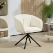 Chaise pivotante MANIIT effet laine bouclée crème