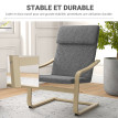 Fauteuil de salon UUMMAN aspect lin gris