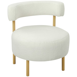 Fauteuil style nordique PAAMIUT bouclette crème