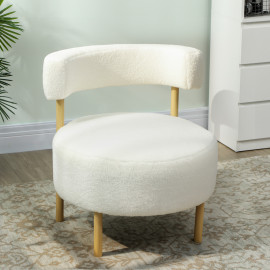 Fauteuil style nordique PAAMIUT bouclette crème