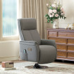 Fauteuil relax massant pivotant NUKIA tissu gris et acier chromé