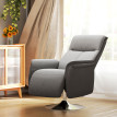Fauteuil relax massant pivotant NUKIA tissu gris et acier chromé