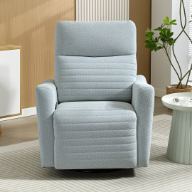 Fauteuil relax pivotant KANGER lin gris bleuté