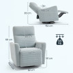 Fauteuil relax pivotant KANGER lin gris bleuté