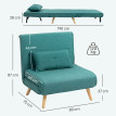 Fauteuil convertible nordique ATTU turquoise