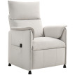 Fauteuil relax électrique inclinable UKUSS velours blanc cassé