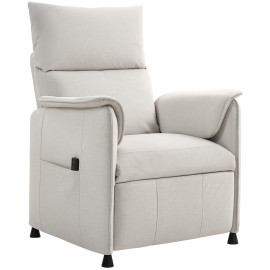 Fauteuil relax électrique inclinable UKUSS velours blanc cassé