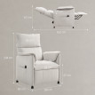Fauteuil relax électrique inclinable UKUSS velours blanc cassé