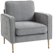 Fauteuil art déco NANOR métal doré et tissu gris clair