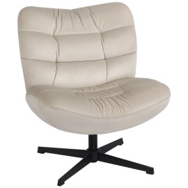 Fauteuil lounge TALIK tissu chenille grège